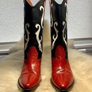 90's Vintage Women's 6.5 Rockabilly Cowboy Boots